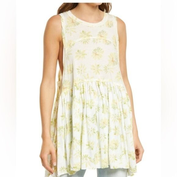 Free People Women’s Madison Tank Size Small Floral Print flowy oversized boho - Picture 4 of 15